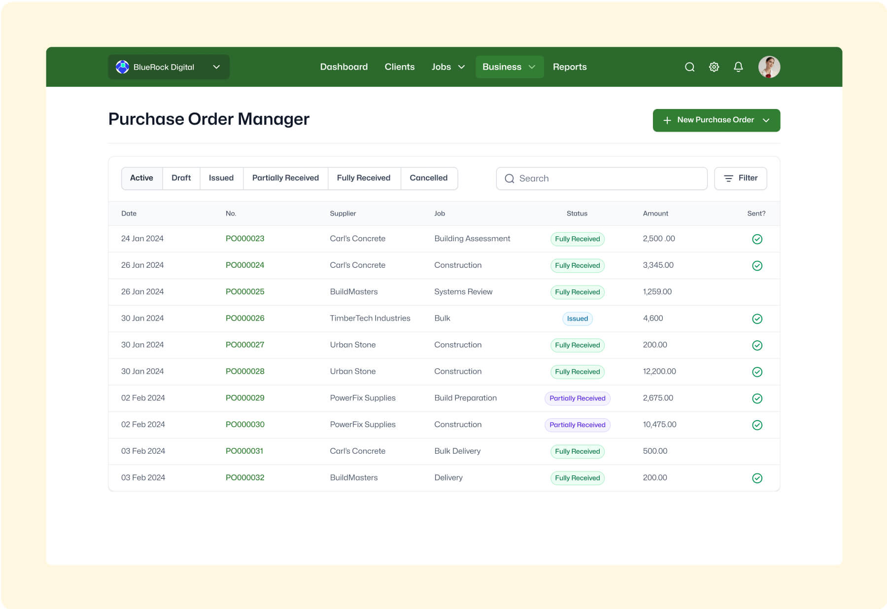 Purchase orders